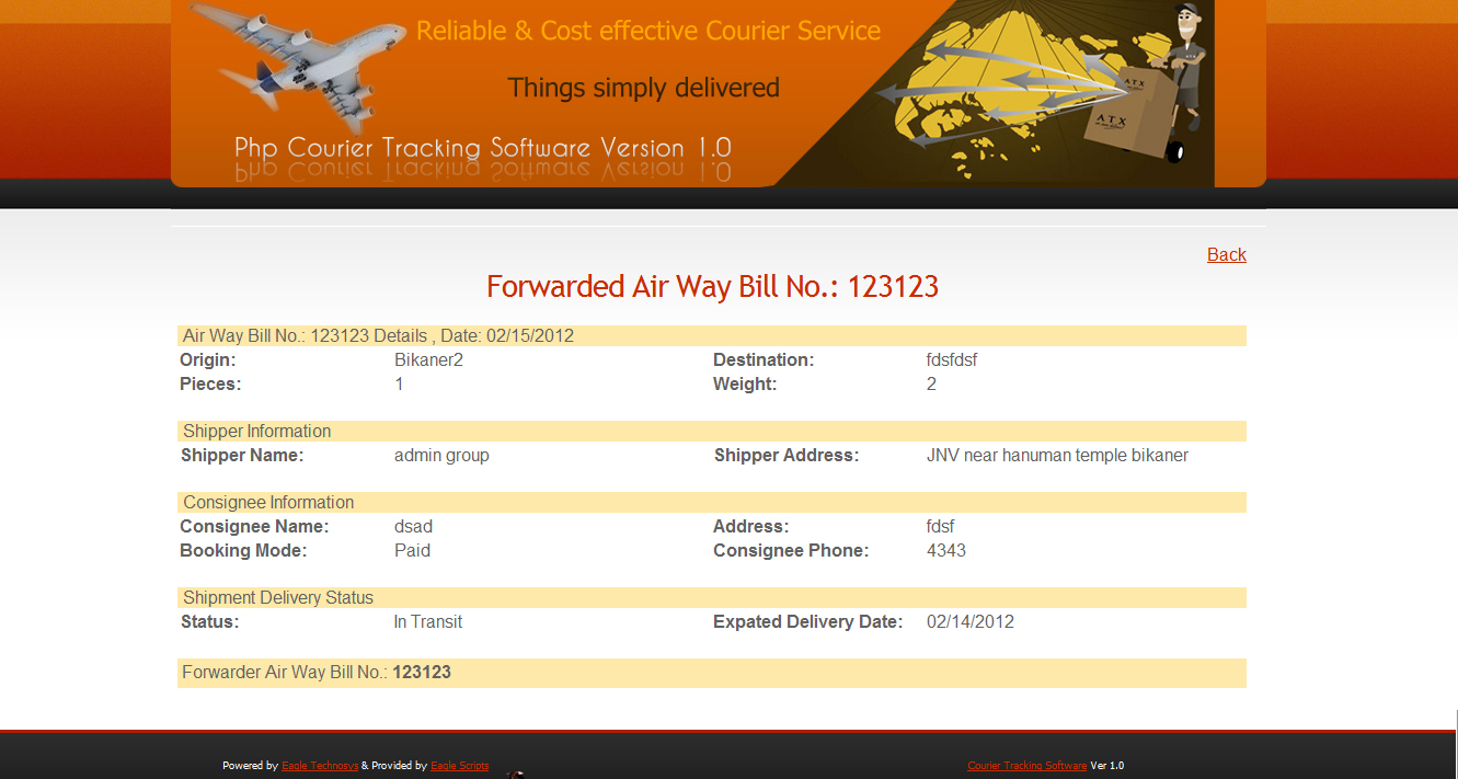 courier tracking software features